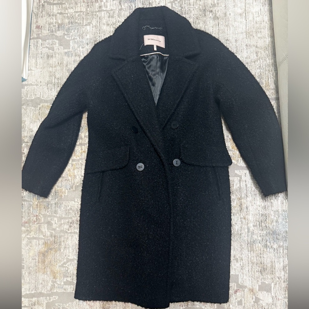 BCBGeneration Black teddy oversized Coat